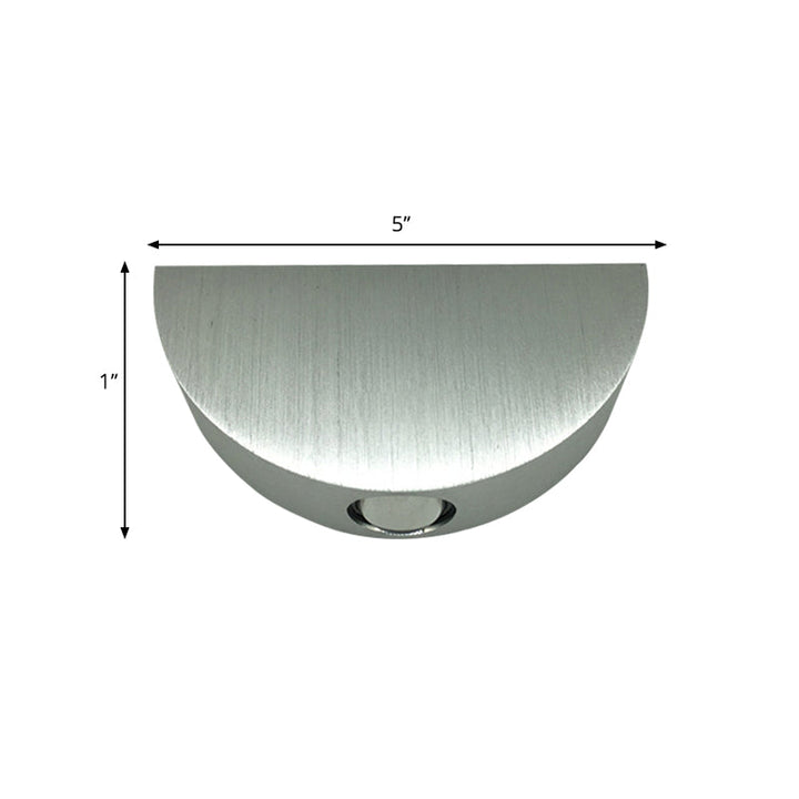 Lisslune | Silver Half-Circle Wall Light Kit Minimalist Aluminum LED Wall Lighting in Blue/Red/Multi-Colored Light