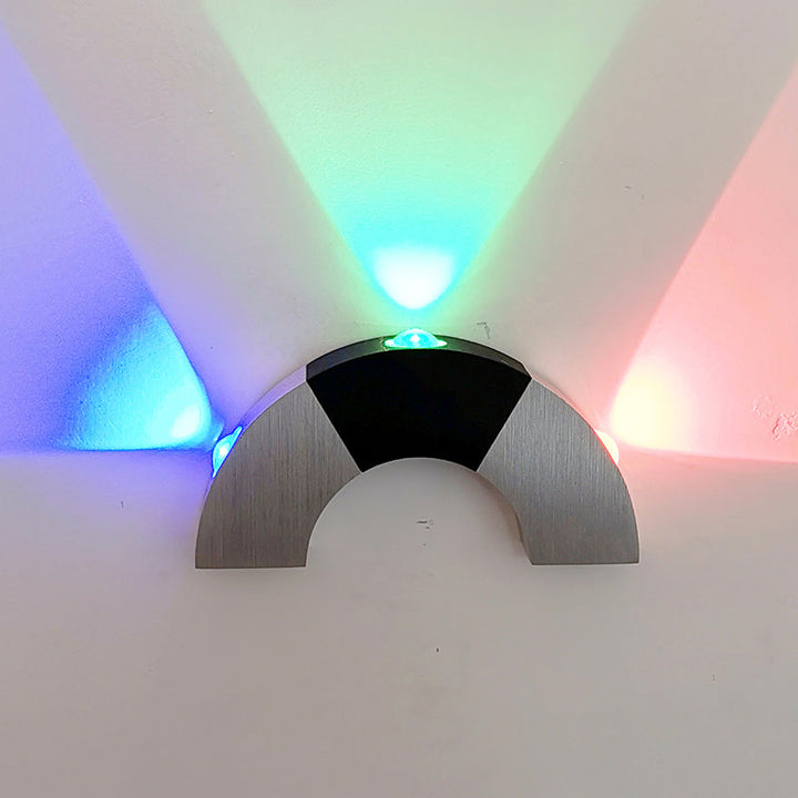 Lisslune | Black and silver arch small wall lamp Simplicity Aluminum RGB Color LED Wall Lamp Lighting Fixture