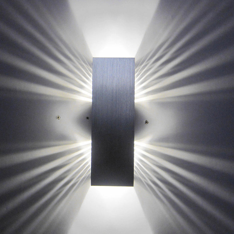 Lisslune | Slit Aluminum Wall Light Modern Brushed Silver LED Wall Lighting in Multicolored Light