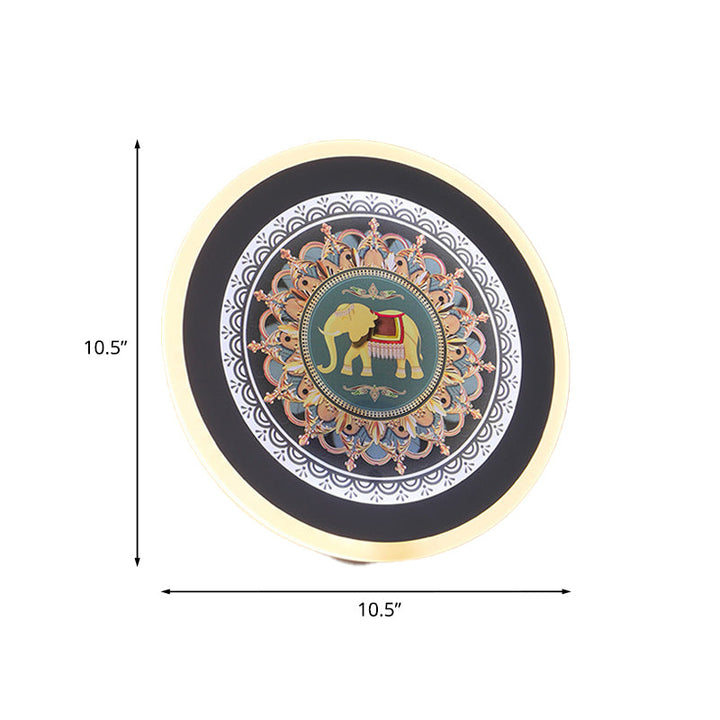 Lisslune | Moroccan Elephant Wall Painting Lamp Acrylic Nightstand LED Wall Lighting Fixture in Blue