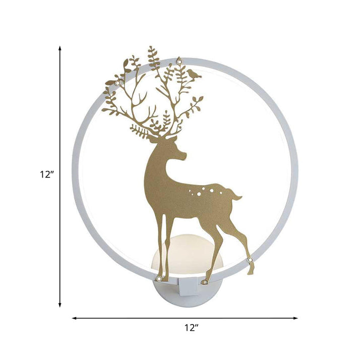 Lisslune | Gold Deer Wall Lamp Nordic Acrylic LED Hoop Wall Lighting Ideas for Living Room