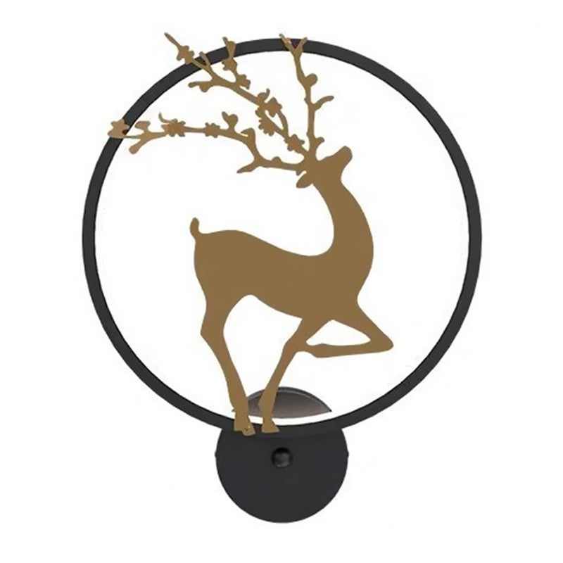 Lisslune | Every Mural Light Fixture Nordic Metallic Bedroom LED Wall Mount Lighting with Black Ring
