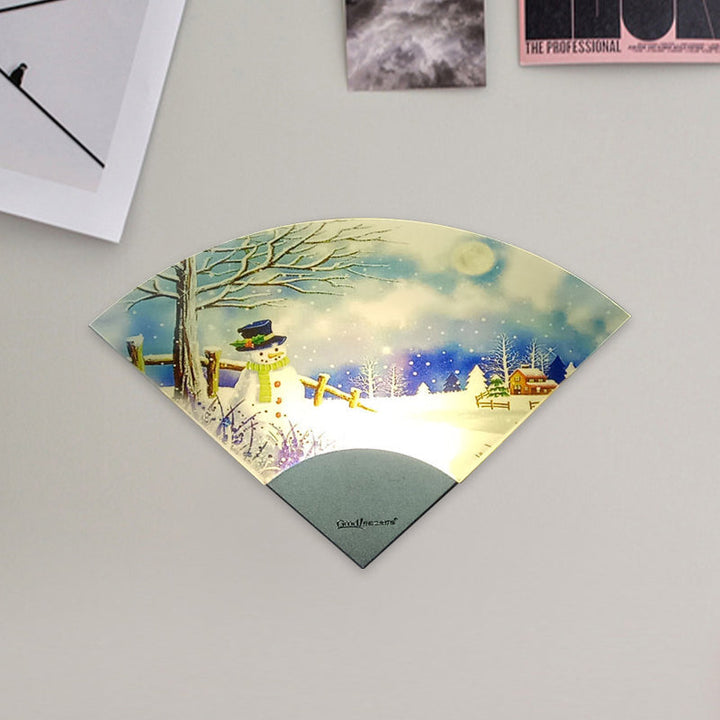Lisslune | Nordic Snowman LED Wall Lighting Acrylic White Fan-Shaped Wall Lamp Wall Light for Bedroom