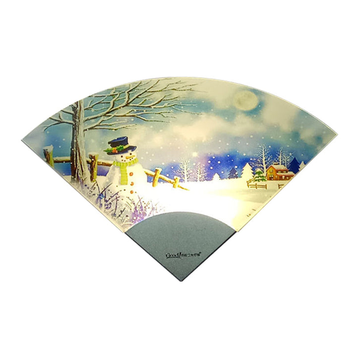 Lisslune | Nordic Snowman LED Wall Lighting Acrylic White Fan-Shaped Wall Lamp Wall Light for Bedroom