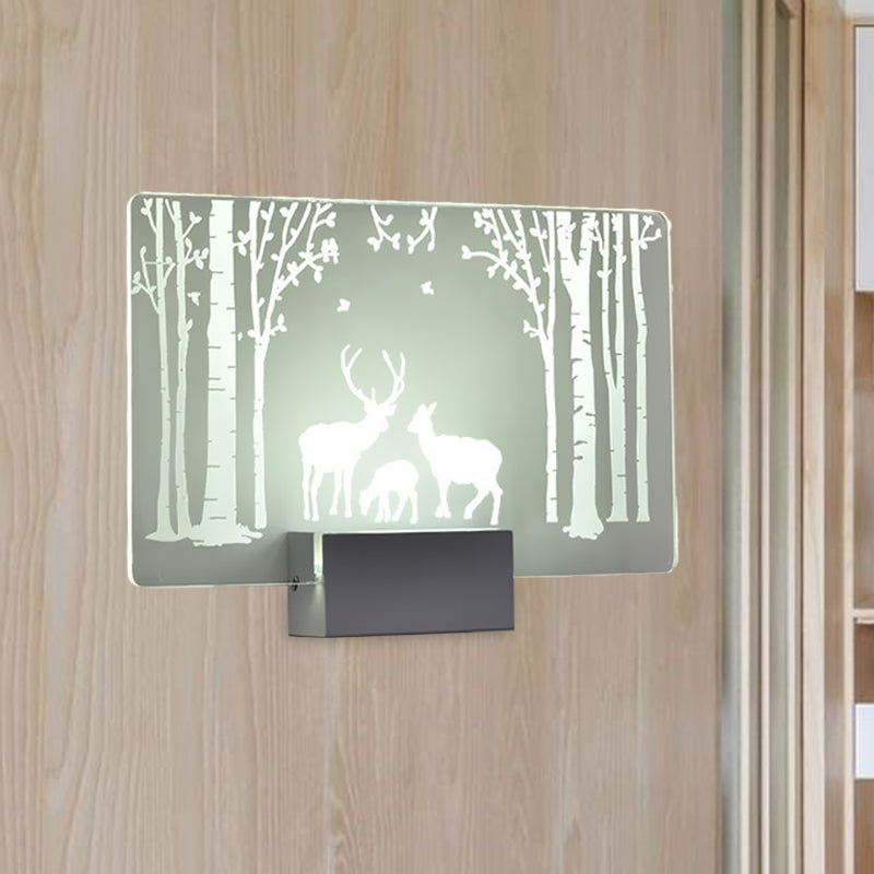 Lisslune | Artistry LED Wall Light Clear Coconut Tree/Moose Wall Mount Wall Lamp with Aluminum Shade for Bedroom