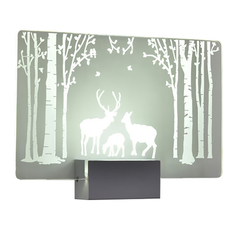Lisslune | Artistry LED Wall Light Clear Coconut Tree/Moose Wall Mount Wall Lamp with Aluminum Shade for Bedroom
