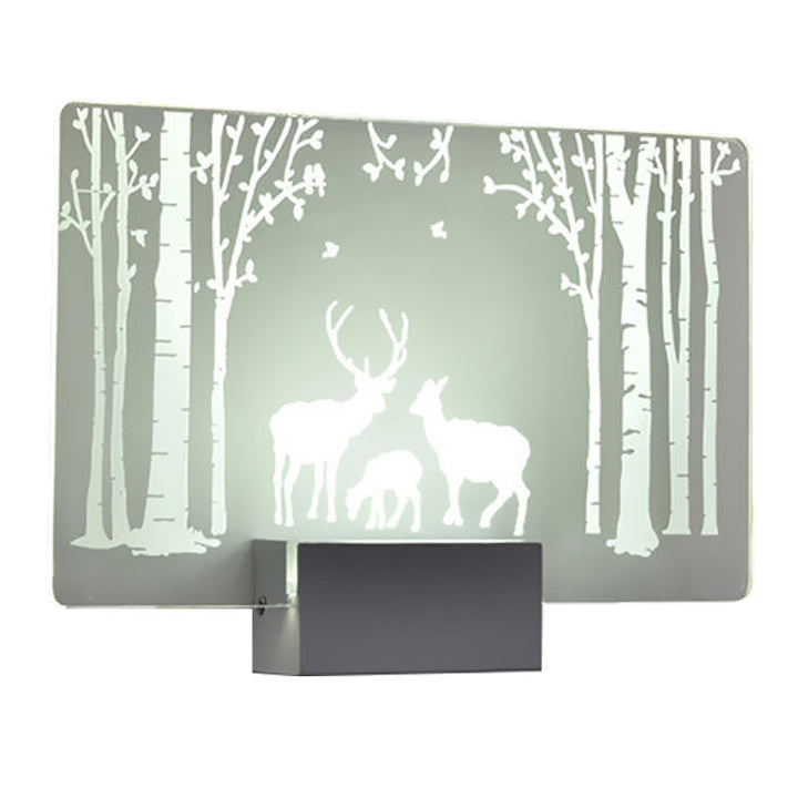 Lisslune | Artistry LED Wall Light Clear Coconut Tree/Moose Wall Mount Wall Lamp with Aluminum Shade for Bedroom