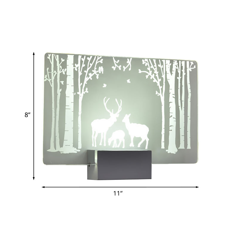 Lisslune | Artistry LED Wall Light Clear Coconut Tree/Moose Wall Mount Wall Lamp with Aluminum Shade for Bedroom