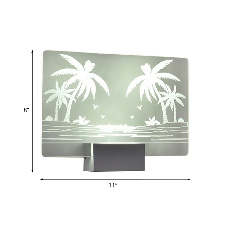 Lisslune | Artistry LED Wall Light Clear Coconut Tree/Moose Wall Mount Wall Lamp with Aluminum Shade for Bedroom