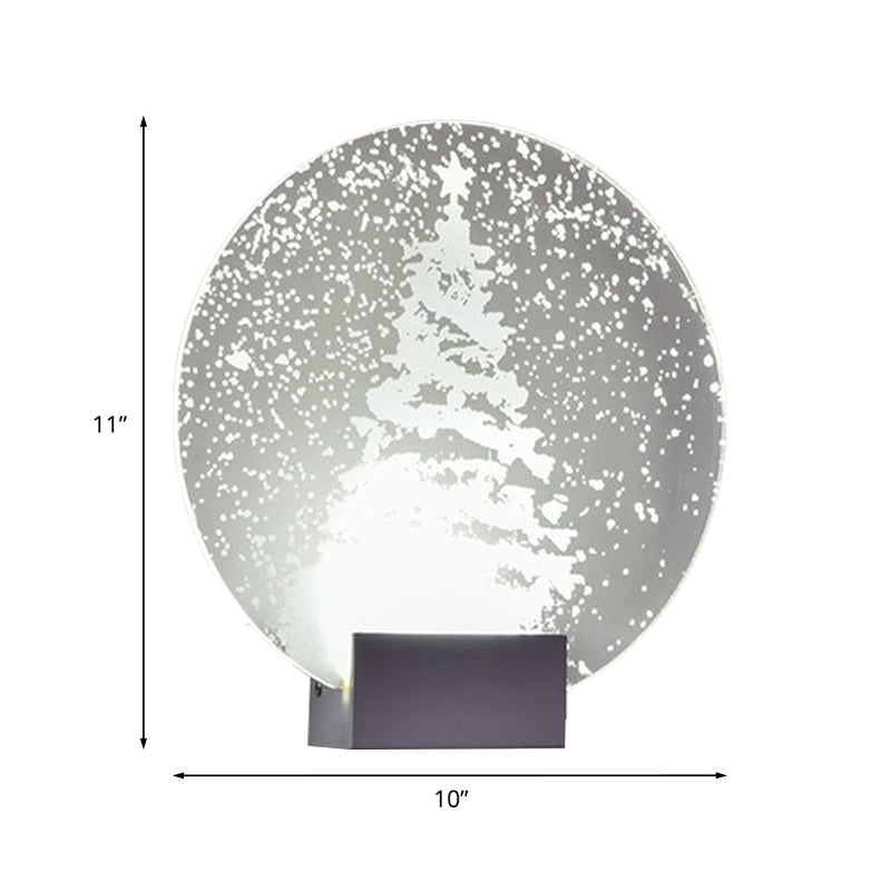 Lisslune | Hotel LED Wall Light Art Decor Clear Wall Lamp with Winter Moose/Christmas Tree Pattern Metal Shade