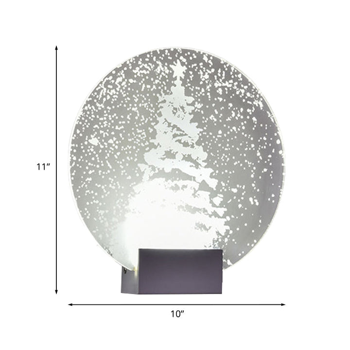 Lisslune | Hotel LED Wall Light Art Decor Clear Wall Lamp with Winter Moose/Christmas Tree Pattern Metal Shade