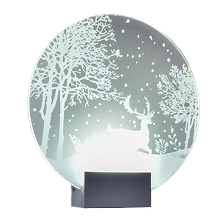 Lisslune | Hotel LED Wall Light Art Decor Clear Wall Lamp with Winter Moose/Christmas Tree Pattern Metal Shade