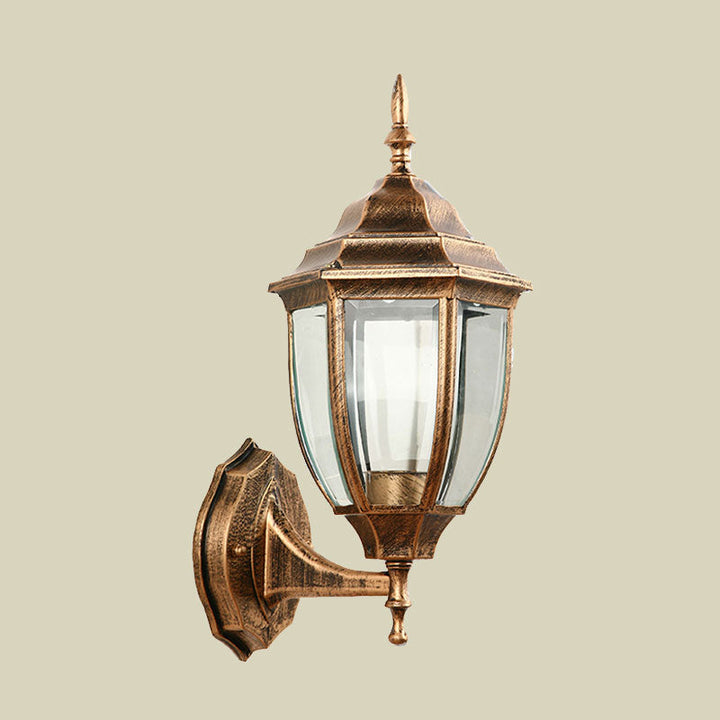 Lisslune | One-Pear-Wall-Light with Lantern Shade made of Clear Glass Industrial Outdoor Wall Light Lighting System