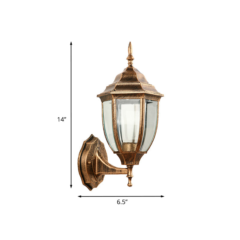 Lisslune | One-Pear-Wall-Light with Lantern Shade made of Clear Glass Industrial Outdoor Wall Light Lighting System