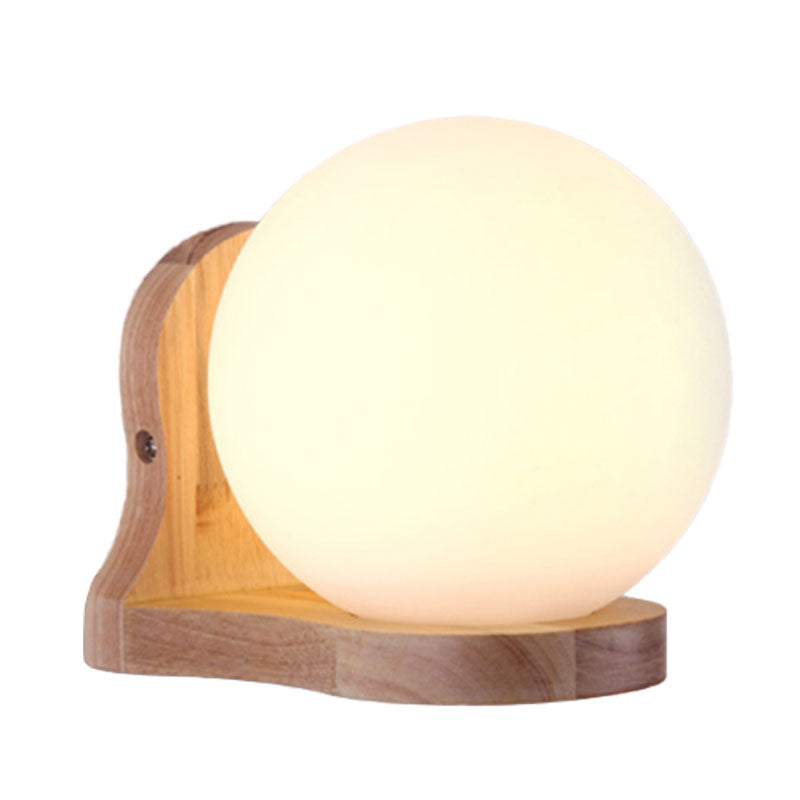 Lisslune | Balcony Study Room Ball Wall Painting Lighting Milk Glass 1 Light Simple Style White Wall Lamp
