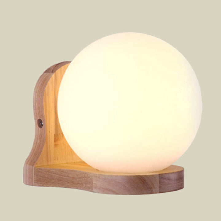 Lisslune | Balcony Study Room Ball Wall Painting Lighting Milk Glass 1 Light Simple Style White Wall Lamp