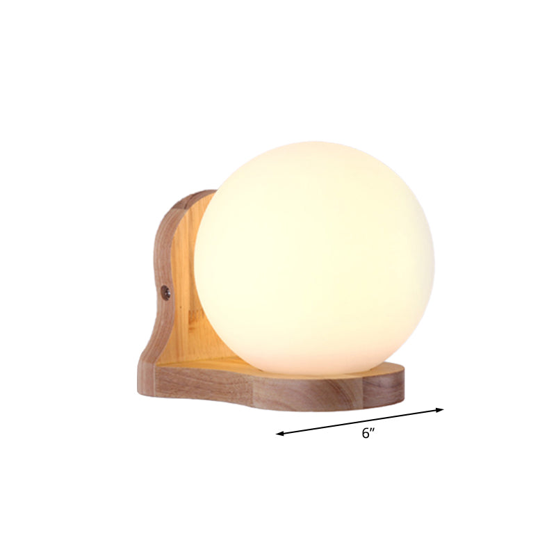Lisslune | Balcony Study Room Ball Wall Painting Lighting Milk Glass 1 Light Simple Style White Wall Lamp