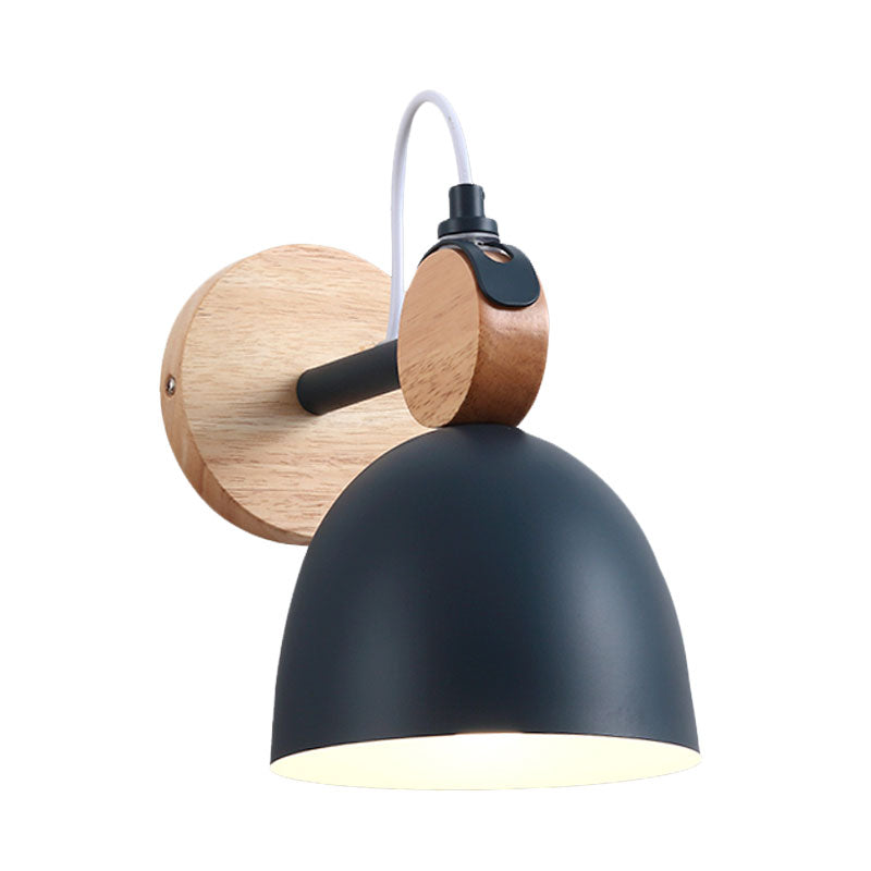 Lisslune | Metal Bowl Shade Wall Light Lamp Children's Room Shop 1 Head Macaron Style Wall Light