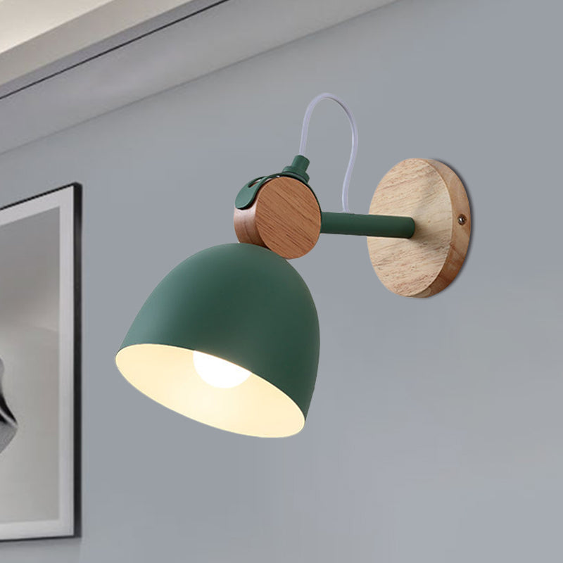 Lisslune | Metal Bowl Shade Wall Light Lamp Children's Room Shop 1 Head Macaron Style Wall Light