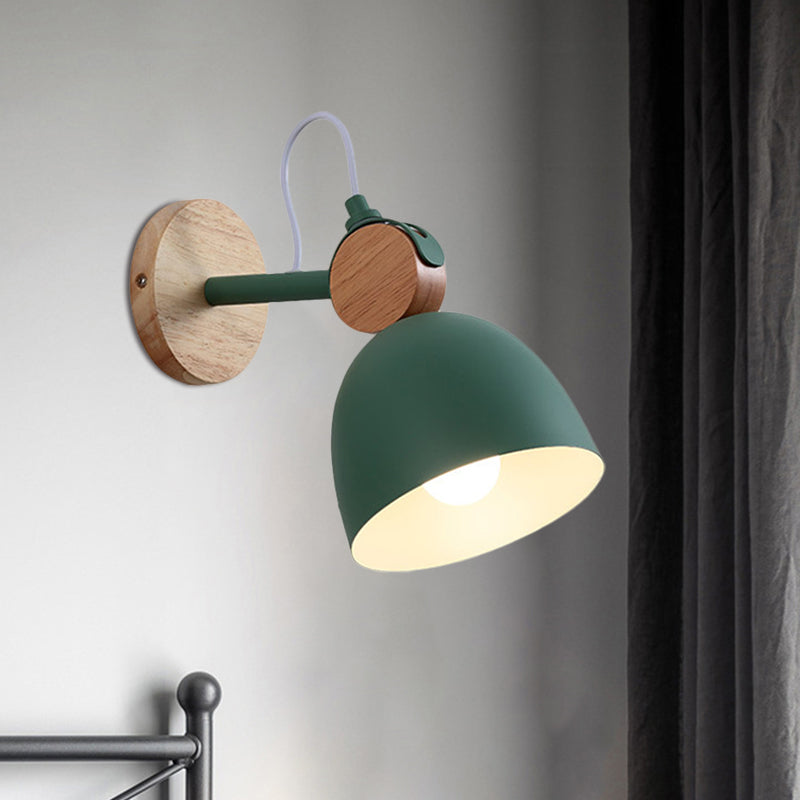Lisslune | Metal Bowl Shade Wall Light Lamp Children's Room Shop 1 Head Macaron Style Wall Light