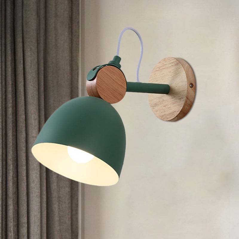 Lisslune | Metal Bowl Shade Wall Light Lamp Children's Room Shop 1 Head Macaron Style Wall Light