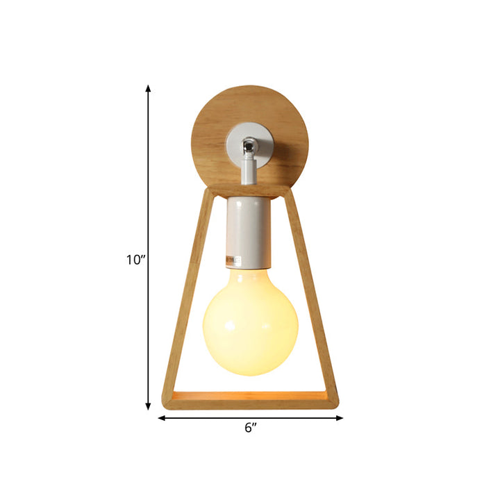 Lisslune | 1 head swivel trapeze wall lamp modern design beige wood wall light for bedroom