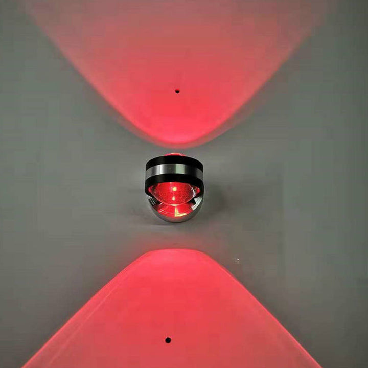 Lisslune | Ball Mini Wall Lamp Minimalist Crystal LED Wall Fixture in Chrome for Bedroom, Blue/Purple/Red Light