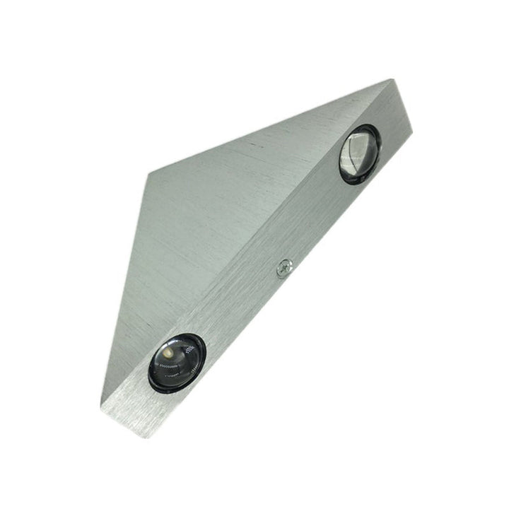 Lisslune | Brushed Silver Triangular Recessed Minimalist Aluminum LED Wall Light in Multicolor/Blue/Red Light