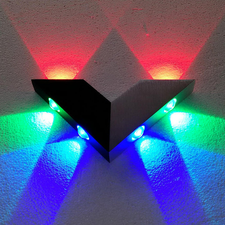 Lisslune | Minimalist V neck metal wall lamp LED wall mounted light in RGB color light, black and silver