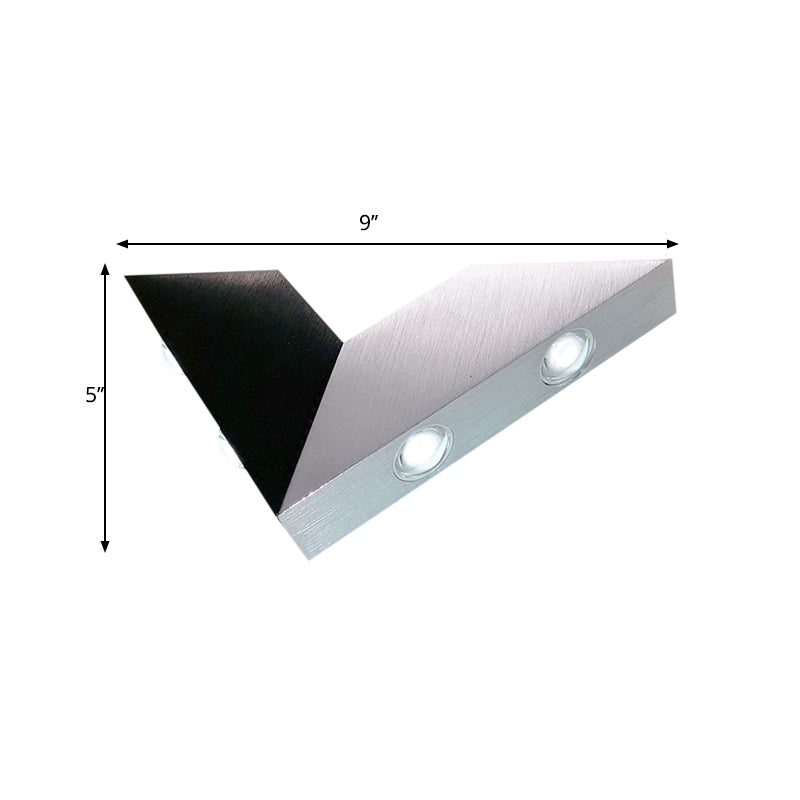 Lisslune | Minimalist V neck metal wall lamp LED wall mounted light in RGB color light, black and silver