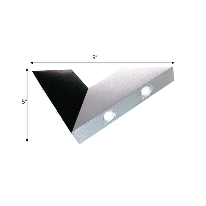 Lisslune | Minimalist V neck metal wall lamp LED wall mounted light in RGB color light, black and silver