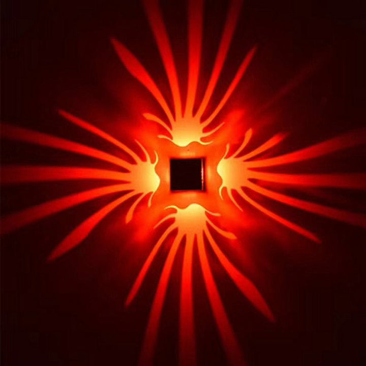 Lisslune | Aluminium-Cutouts Tentacle Flush Mount Creative Modern LED Silver Wall Switch in Red/Blue/Purple Light for Hallway
