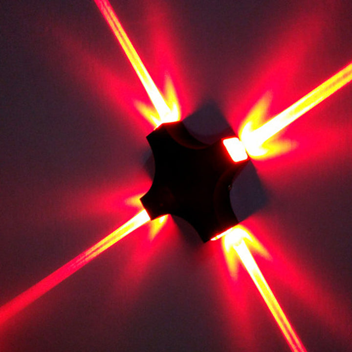 Skørter | Black X-shaped 4-way wall-mounted lamp Modern aluminum RGB color LED wall light