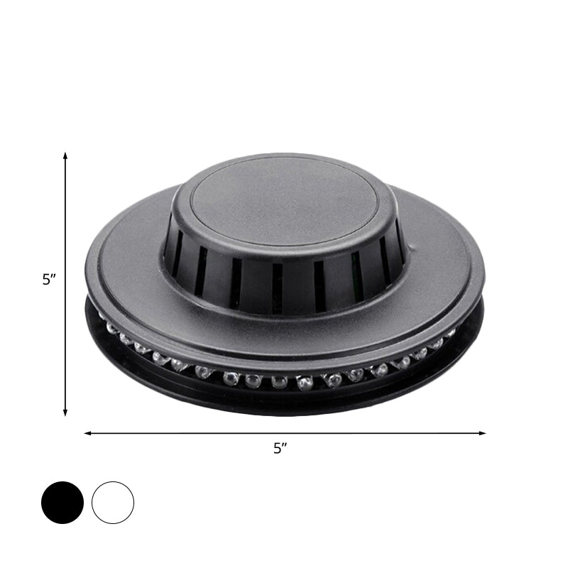 Lisslune | UFO Karaoke Bar Wall Lighting Metal Modernist RGB Color Flashing LED Wall Mounted Fixture in Black/White