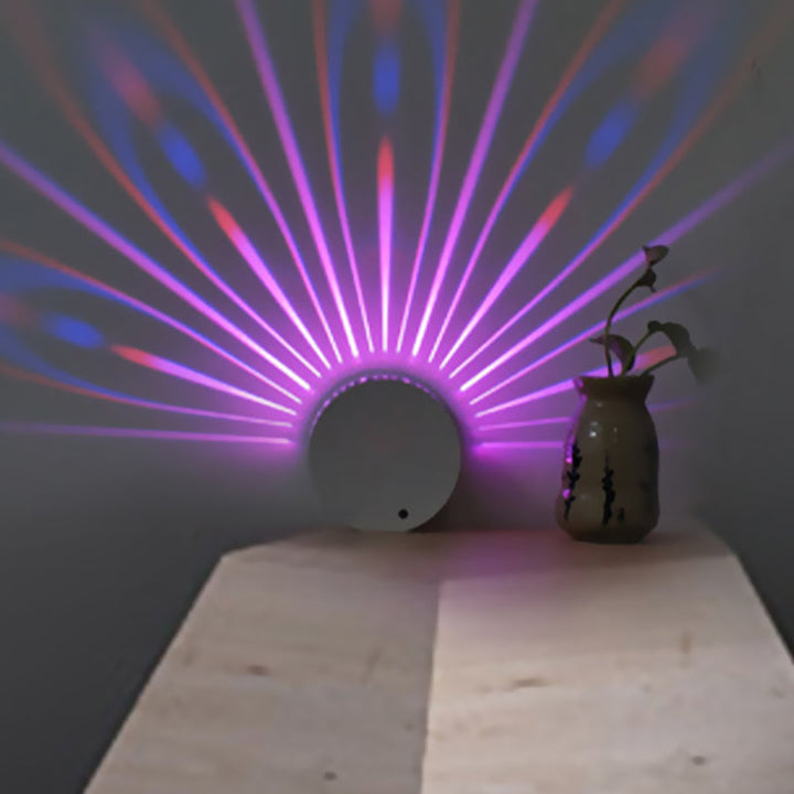 Lisslune | Modern Style LED Wall Lamp White Hollow Peacock Feather Wall Light with Iron Shade, RGB Color Light