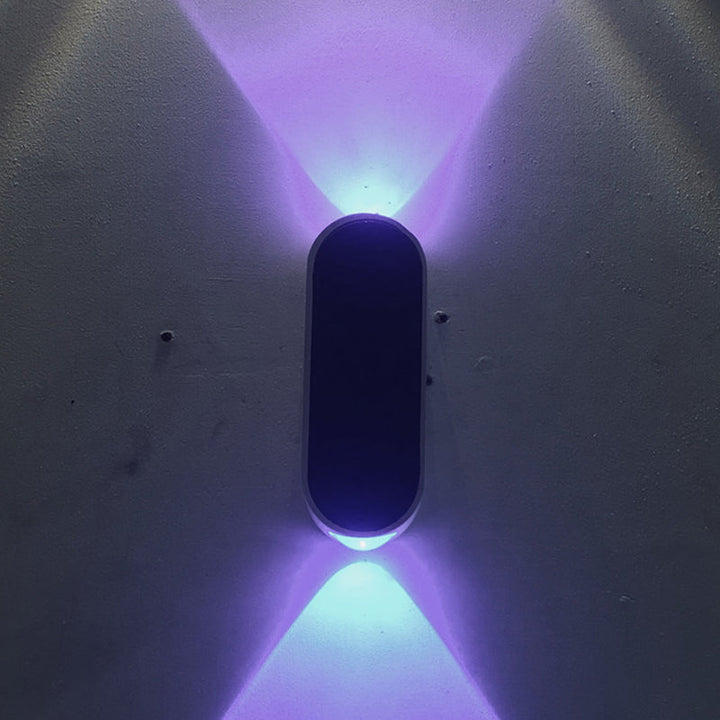 Lisslune | Corridor LED Flush Wall Lamp Simplicity Black and White Wall Lamp with Oblong Metal Shade, Purple/Yellow/Red Light