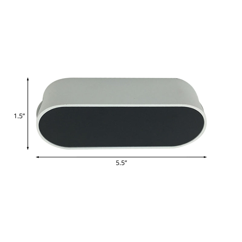 Lisslune | Corridor LED Flush Wall Lamp Simplicity Black and White Wall Lamp with Oblong Metal Shade, Purple/Yellow/Red Light