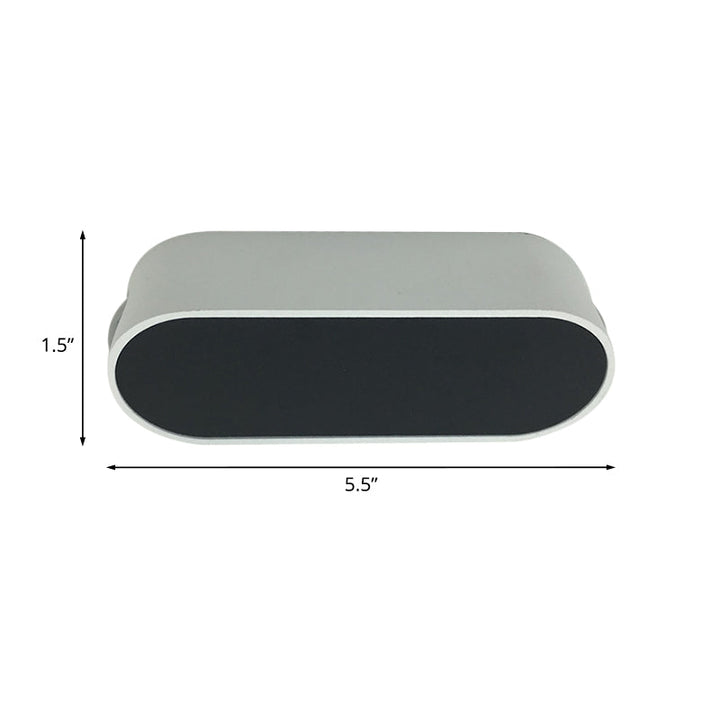 Lisslune | Corridor LED Flush Wall Lamp Simplicity Black and White Wall Lamp with Oblong Metal Shade, Purple/Yellow/Red Light