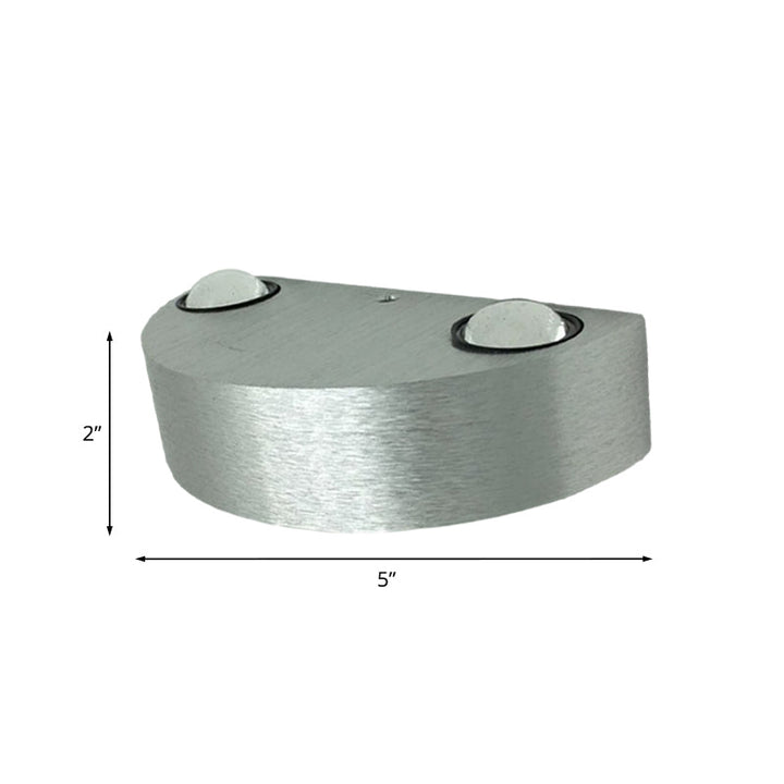 Lisslune | Modern semicircle metallic wall lamp LED ceiling light in brushed silver, blue/red/green light