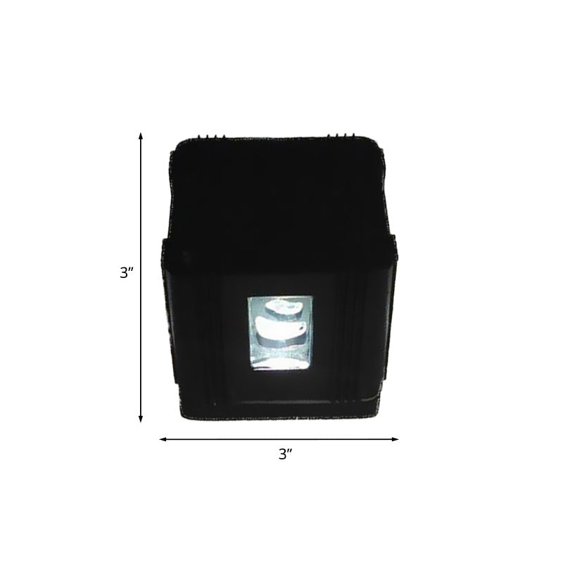 Lisslune | Simple cubic 4-sided wall lighting ideas aluminum party LED wall lamp in black, purple/blue/red light