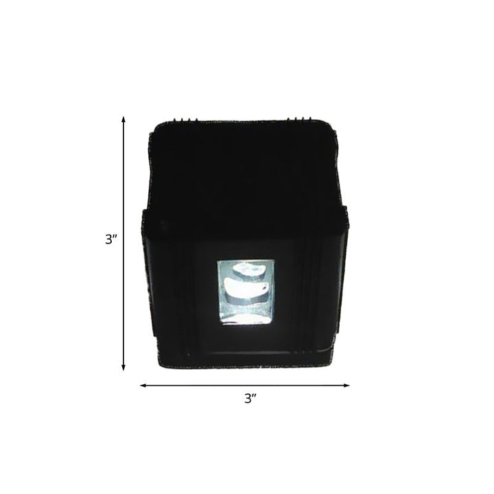 Lisslune | Simple cubic 4-sided wall lighting ideas aluminum party LED wall lamp in black, purple/blue/red light