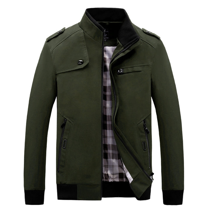 Men's fashion leisure jacket with practical pocket layout and high collar Lisslune