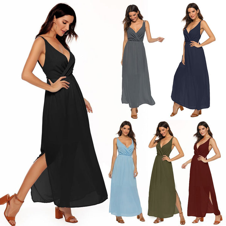 Ladies maxi dress with elegant wrap design and flattering silhouette