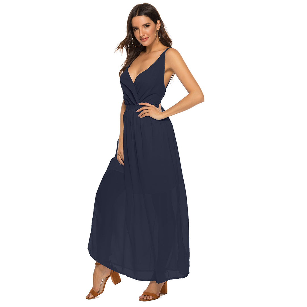 Ladies maxi dress with elegant wrap design and flattering silhouette