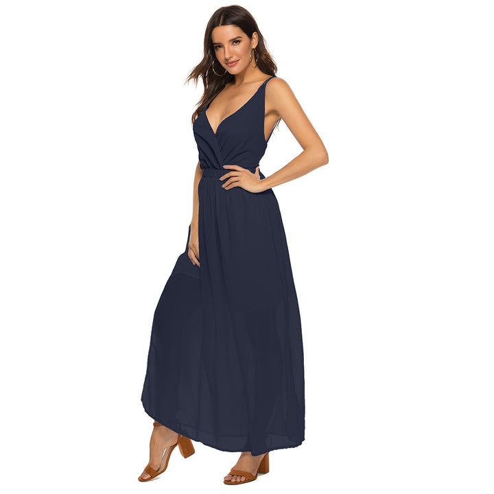 Ladies maxi dress with elegant wrap design and flattering silhouette