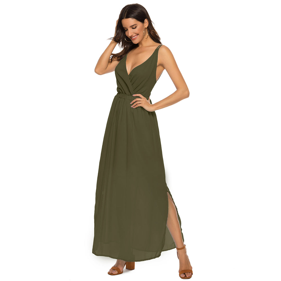 Ladies maxi dress with elegant wrap design and flattering silhouette