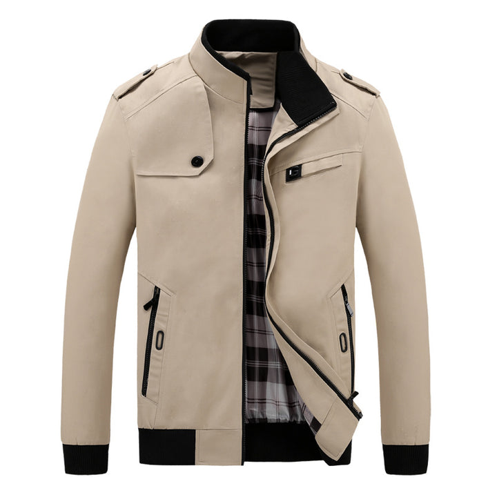 Men's fashion leisure jacket with practical pocket layout and high collar Lisslune