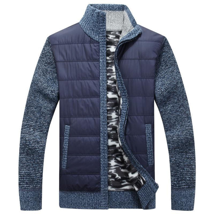 Men's modern quilted jacket with knitted sleeves Lisslune
