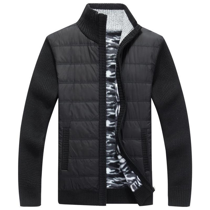 Men's modern quilted jacket with knitted sleeves Lisslune