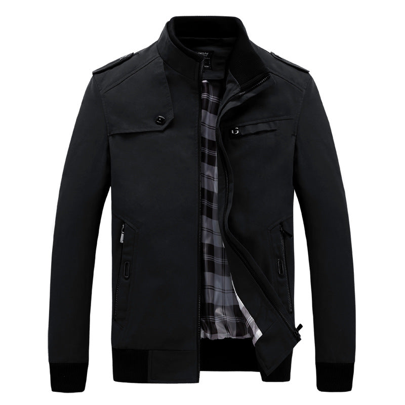 Men's fashionable field jacket with practical pockets and high collar Lisslune